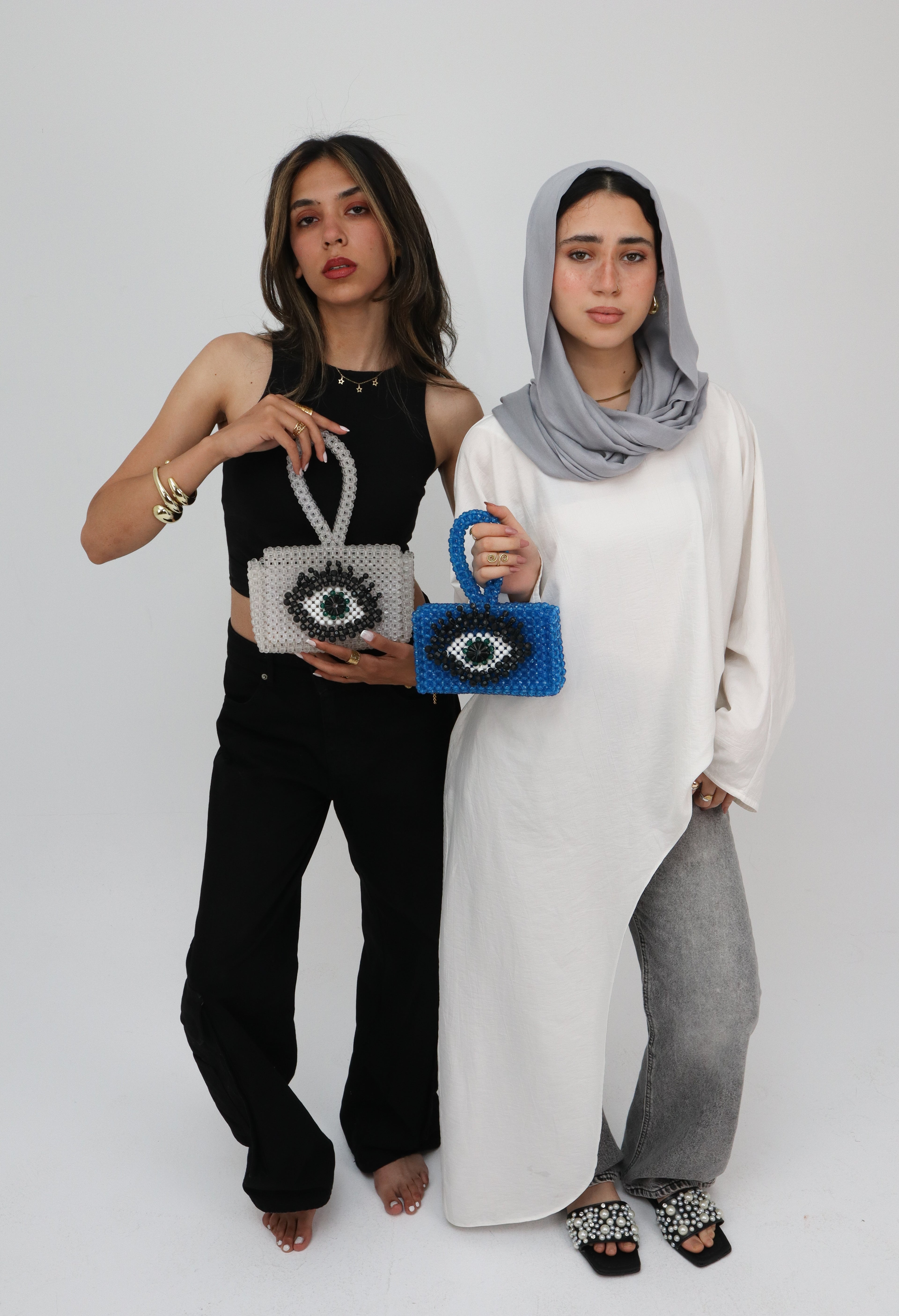Twin Aura Evil Eye Beaded Duo