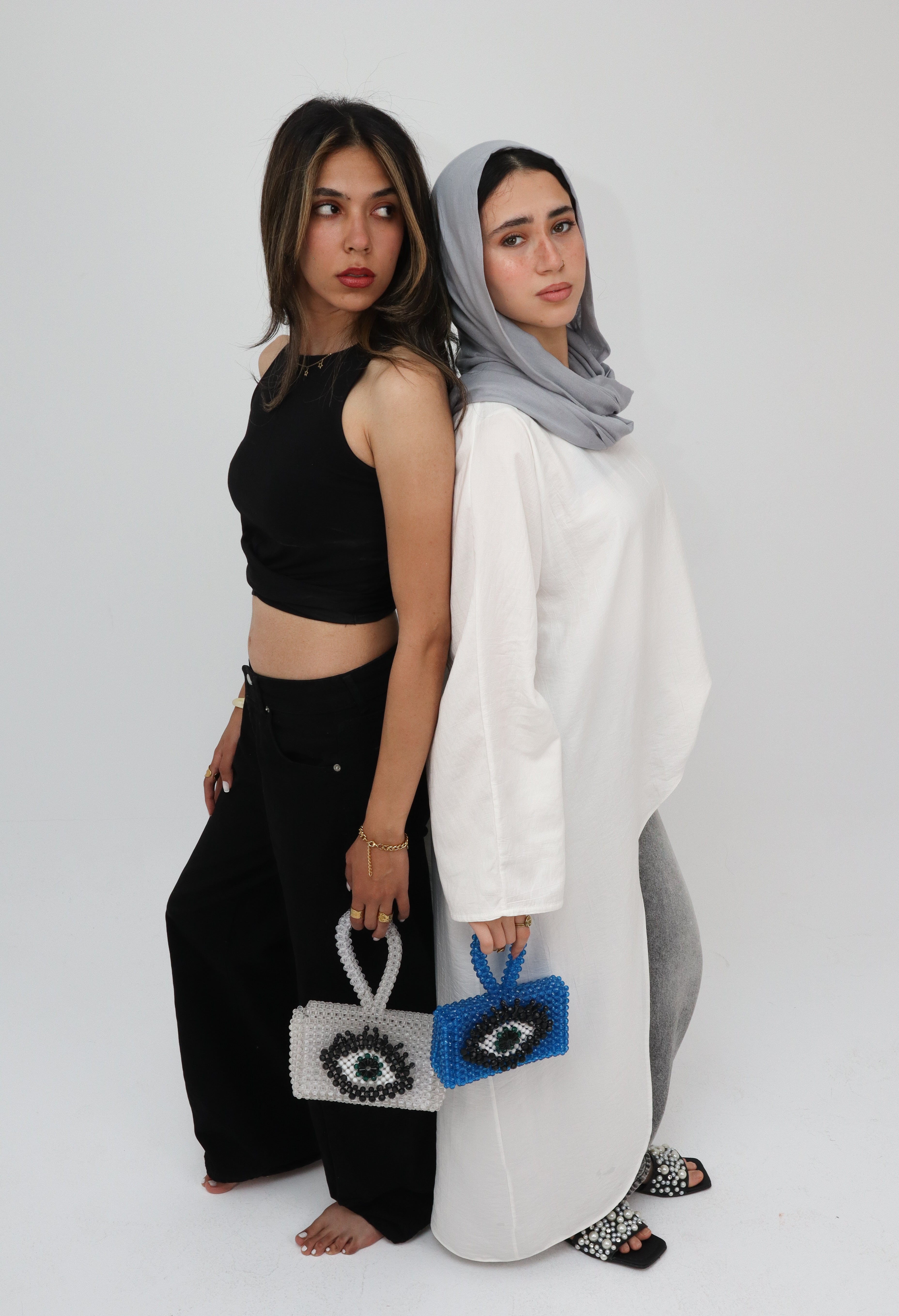 Twin Aura Evil Eye Beaded Duo