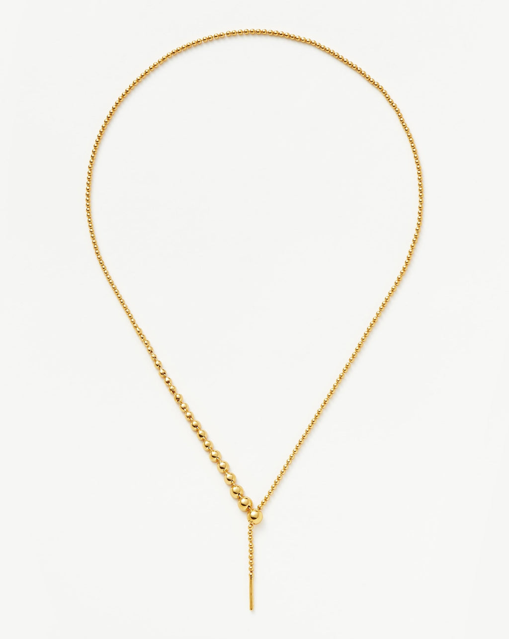 Beaded Stone Slider Lariat Necklace | 18ct Gold Vermeil/Cubic Zirconia