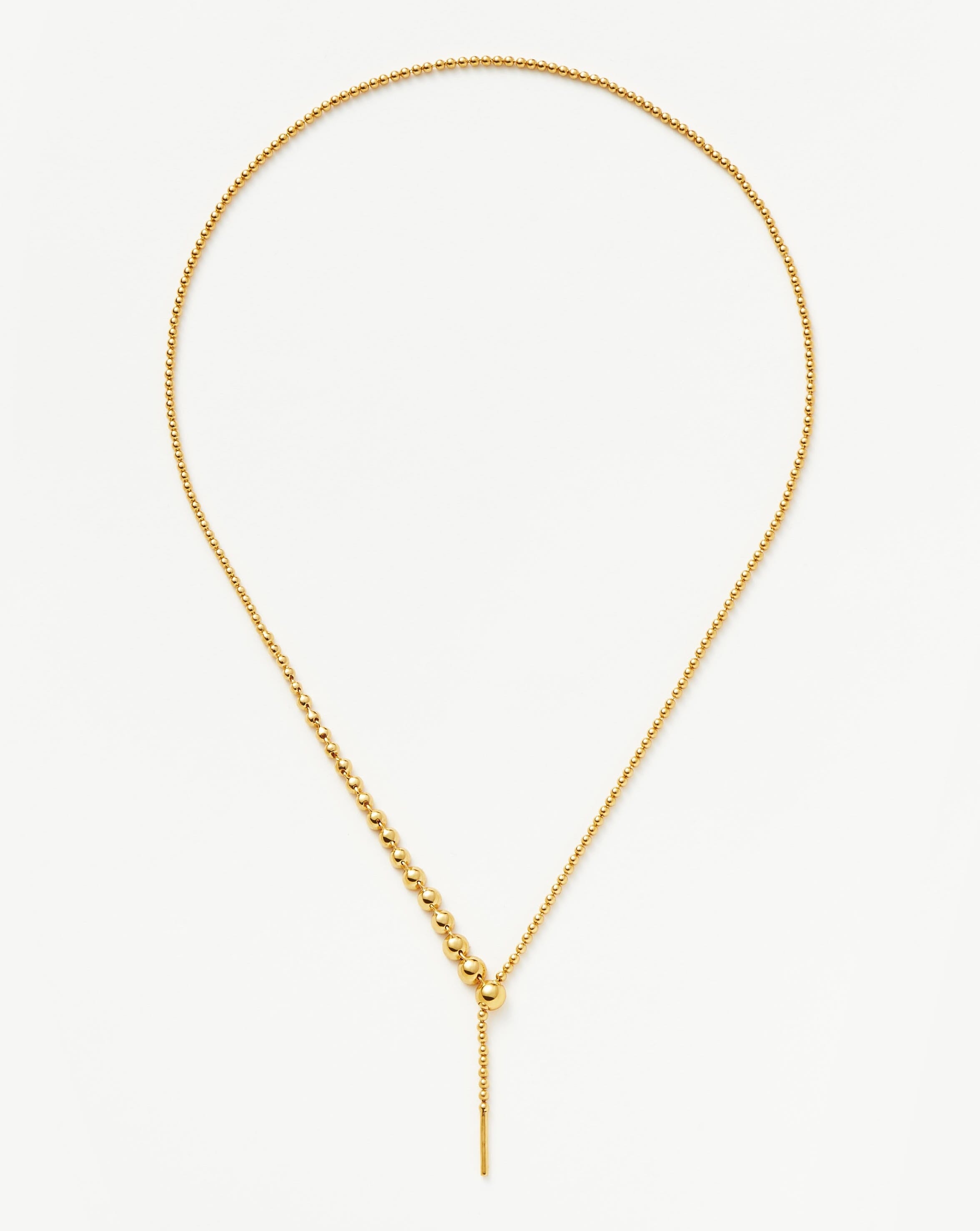 Beaded Stone Slider Lariat Necklace | 18ct Gold Vermeil/Cubic Zirconia