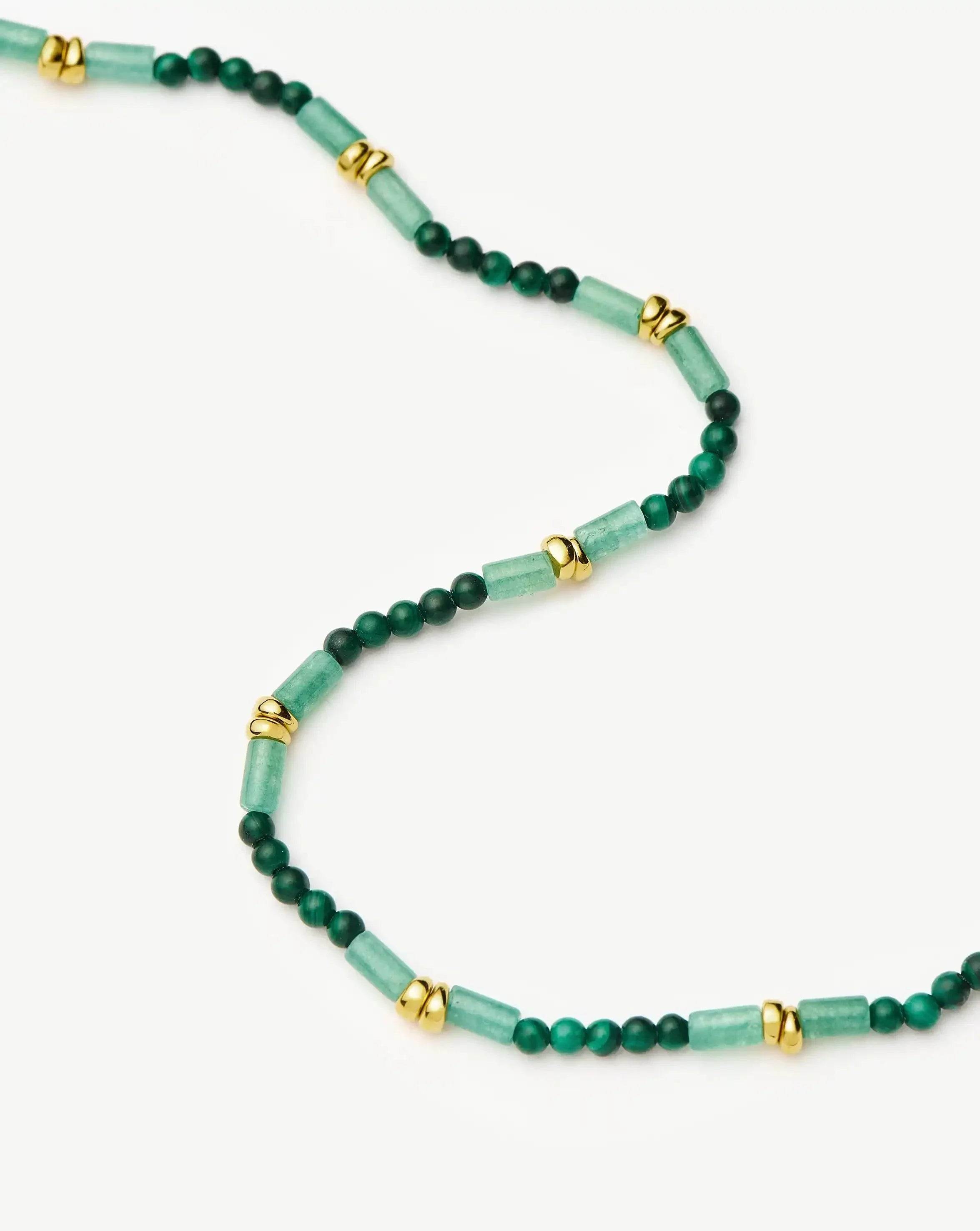 Beaded Gemstone Choker | 18ct Gold Plated/Mojito Green