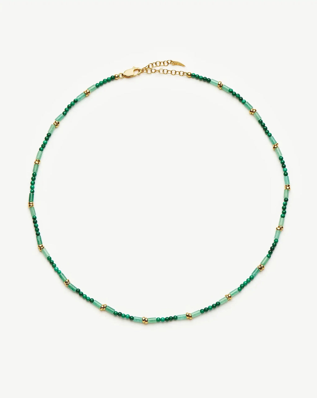 Beaded Gemstone Choker | 18ct Gold Plated/Mojito Green