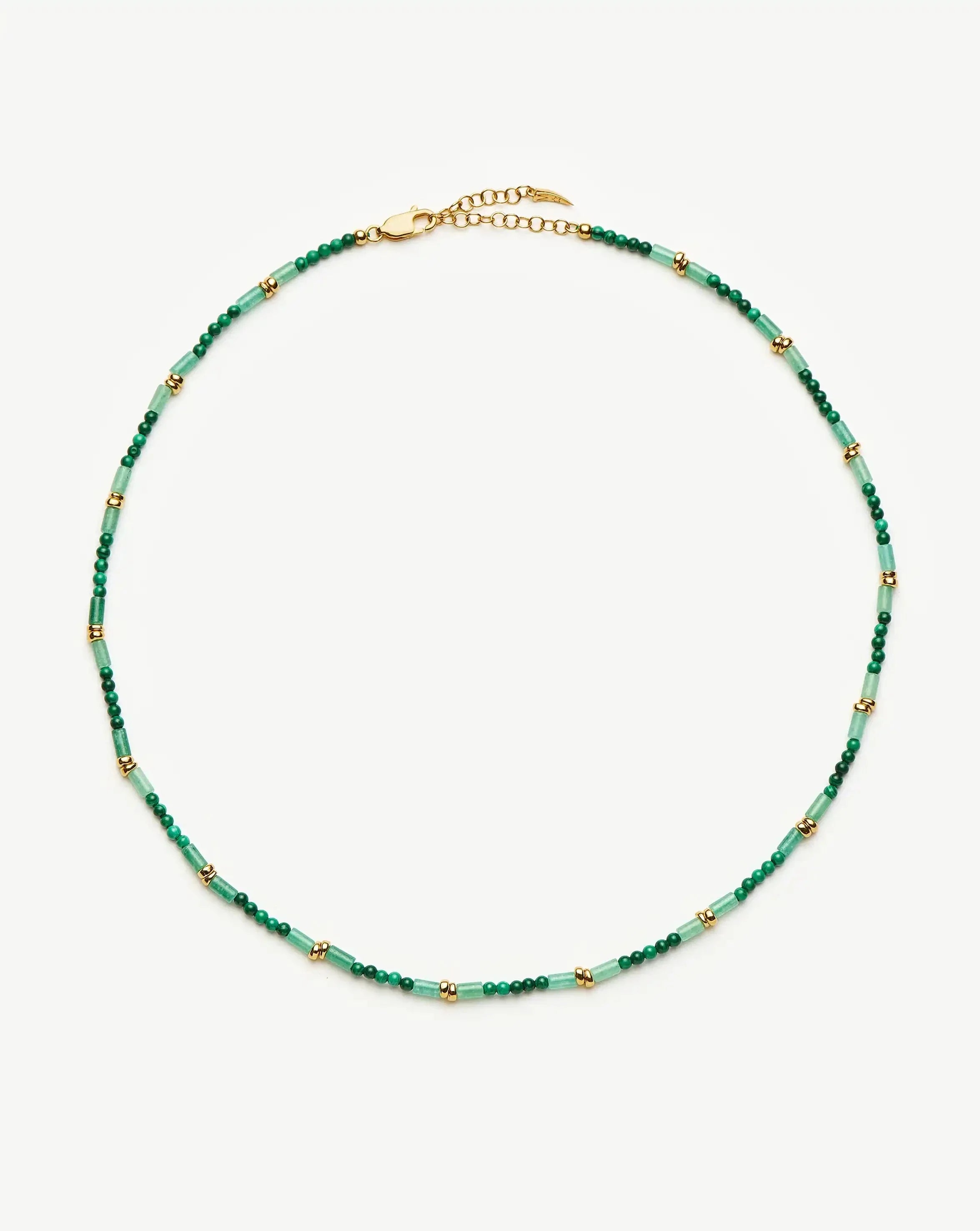 Beaded Gemstone Choker | 18ct Gold Plated/Mojito Green
