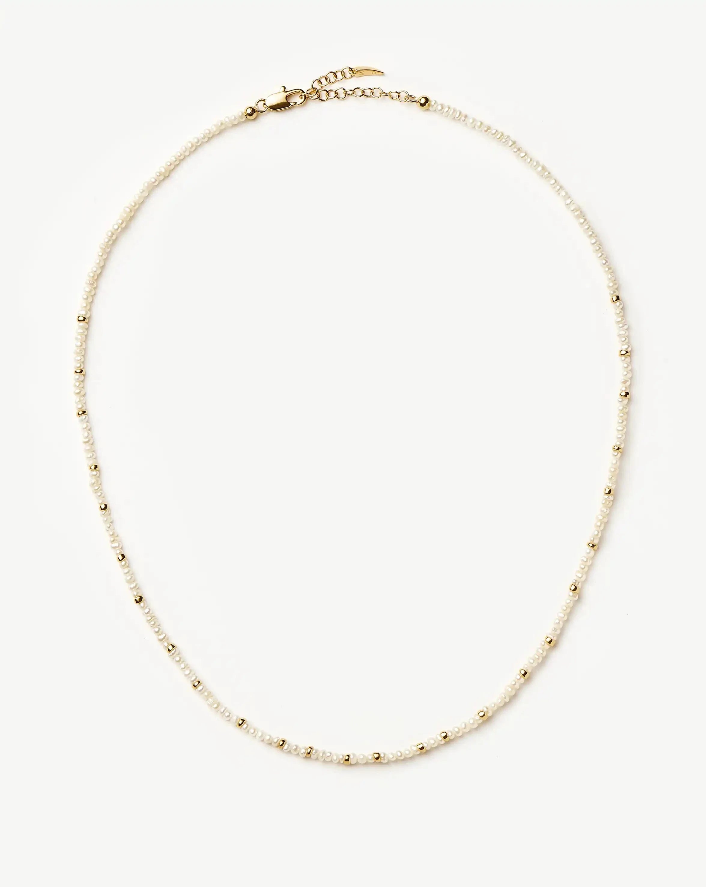 Micro Pearl Beaded Necklace | 18ct Gold Plated/Pearl