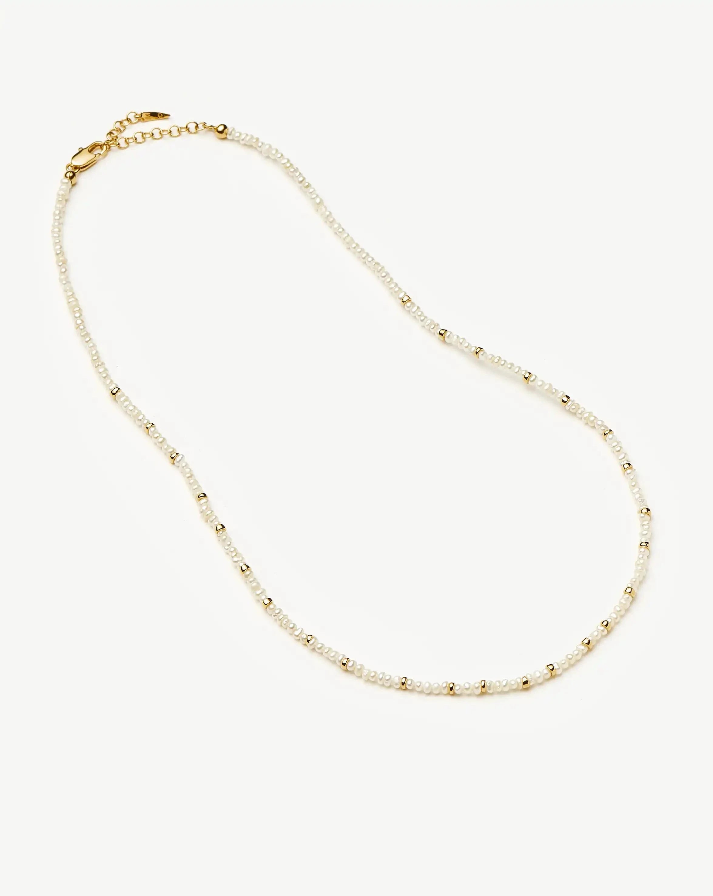 Micro Pearl Beaded Necklace | 18ct Gold Plated/Pearl