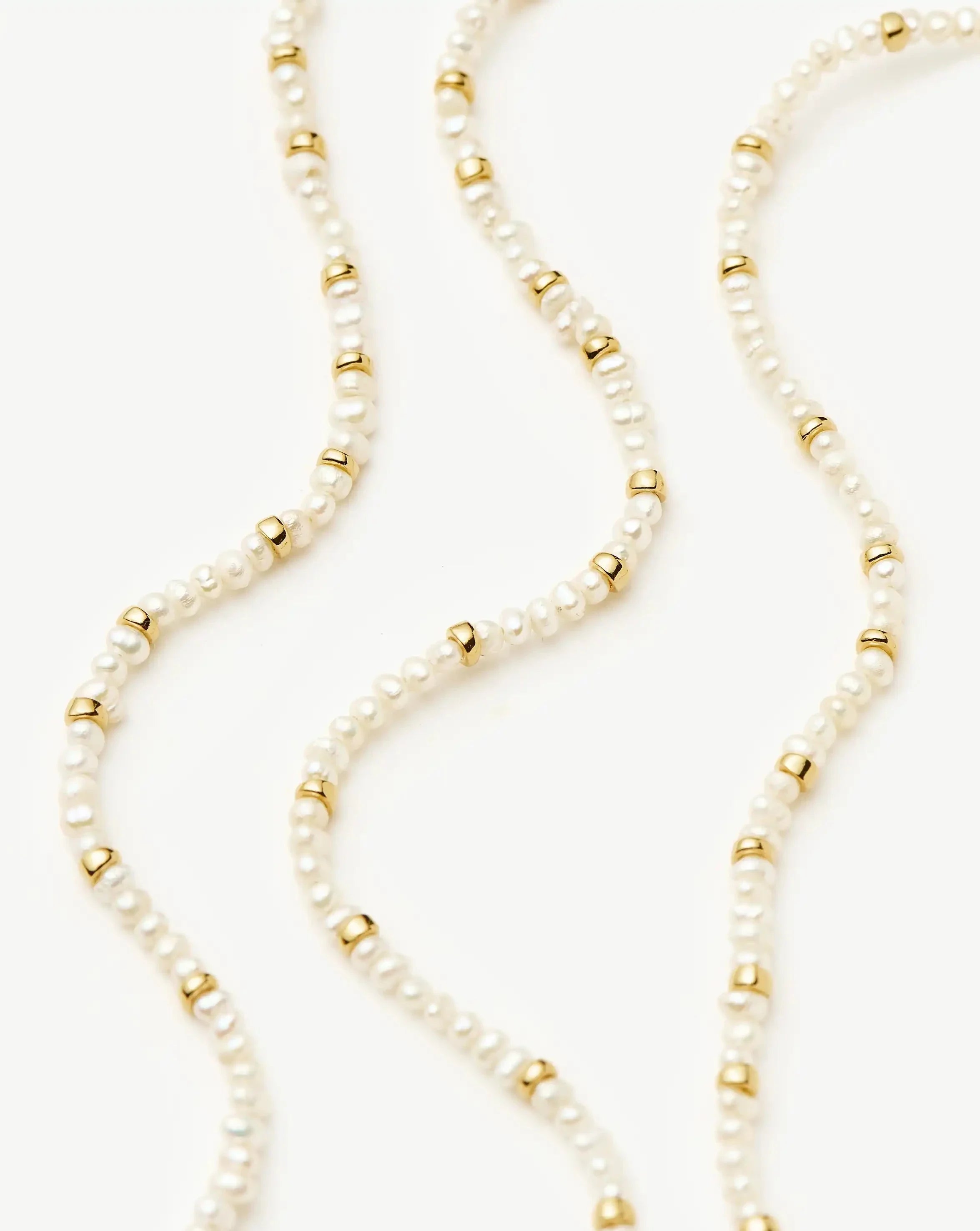 Micro Pearl Beaded Necklace | 18ct Gold Plated/Pearl